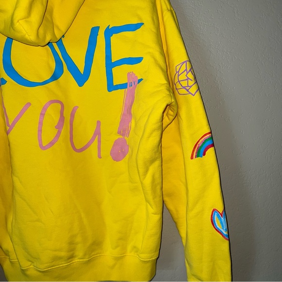 NEW KIDS WORLDWIDE “Love You” Yellow HOODIE Size Small Unisex - Picture 7 of 12